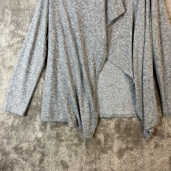 Bobeau Gray Marled Wrap One Button Open Cardigan Sweater Tunic Top L Large - Picture 4 of 10